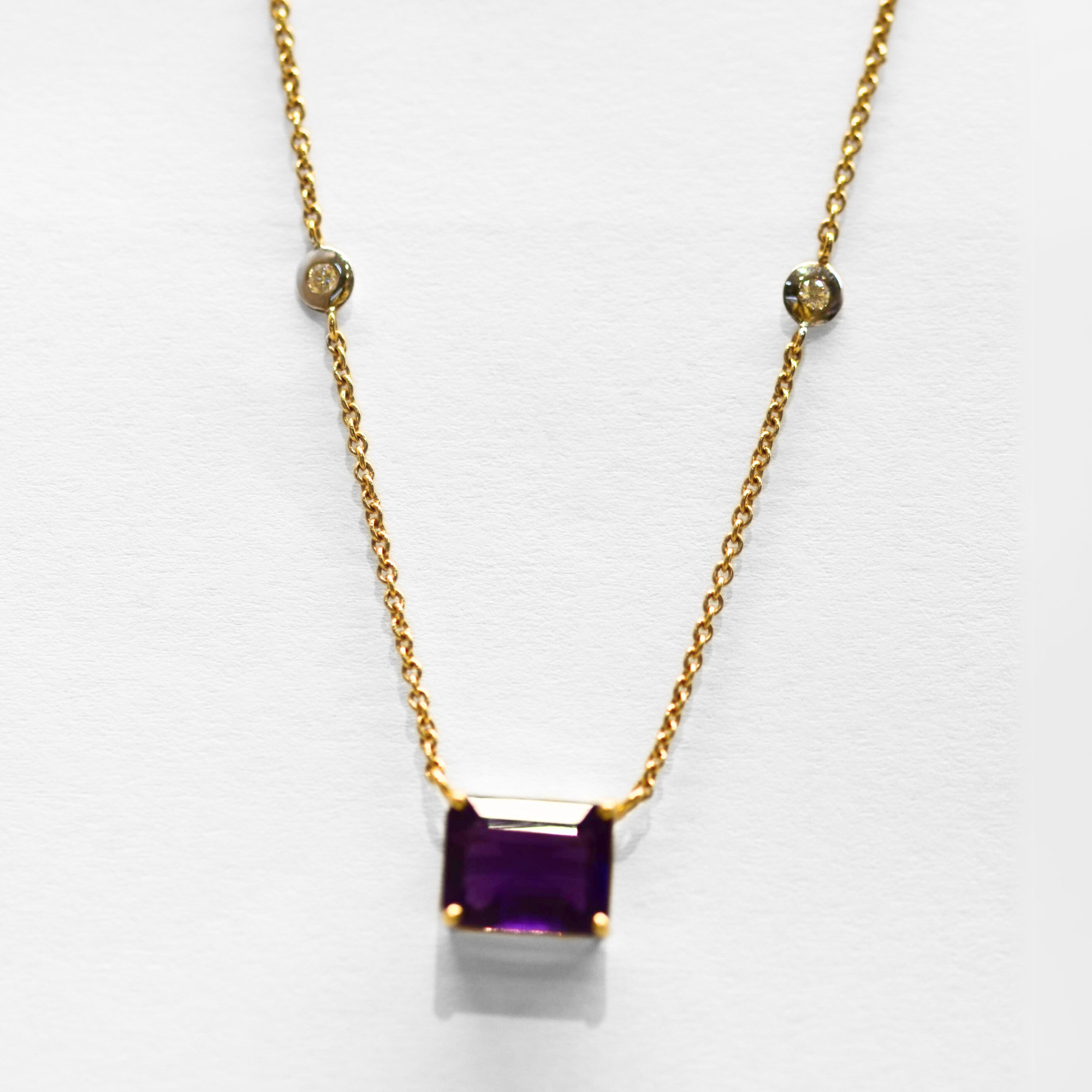 Picture of Natural Amethyst & Diamond Necklace